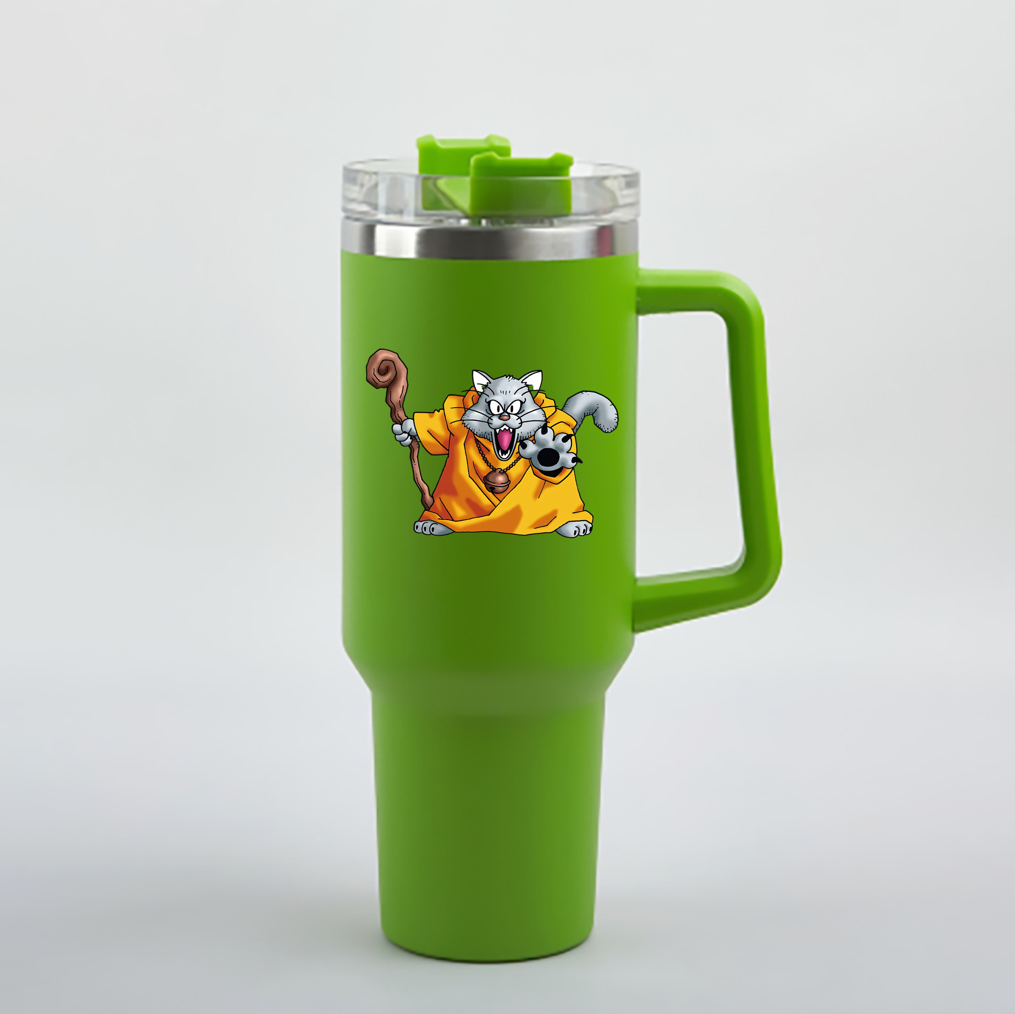 （画像用） ドラゴンクエスト Doragon Kuesuto Dragon Quest 1200mL車用タンブラー - クリスタルステッカー（プラスチックストロー付き）